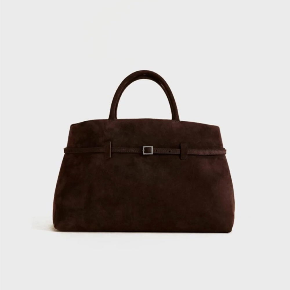 NWT Faux Suede Top Handle Bag